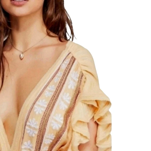 Free People Bali Will Wait For You Dress in Garbanzo Oversized Boho XS - Picture 7 of 16